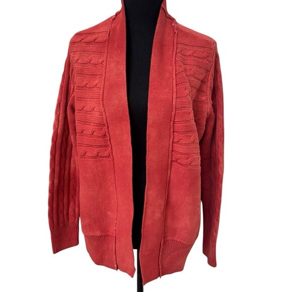 Envy’s Tree The Bethany Red cable knit cardigan sweater NWT size medium - Picture 1 of 5